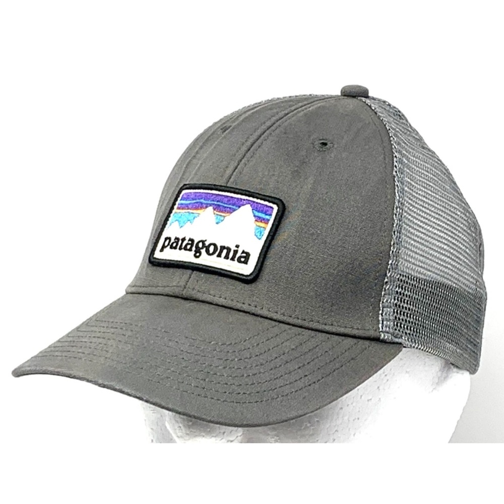 Patagonia Men Cap Hat Trucker Baseball Dad Gray Mesh Cap Snapback Patch Logo